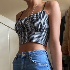 Black Houndstooth Provided Top